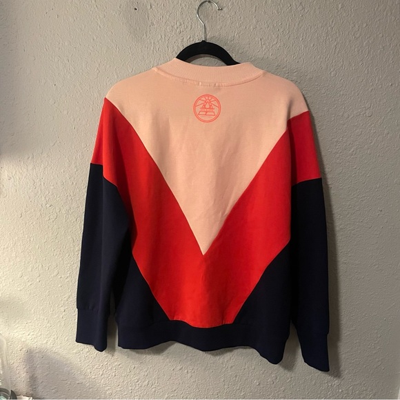 Scotch & Soda Color Block Scuba Sweater, Pink, Blue and White, Size Large - Picture 3 of 4
